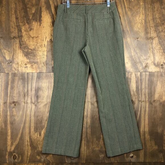 Roz & Ali Womens Pants Brown Green Checkered Plaid Workwear High Rise Stretch 8 - Picture 9 of 11